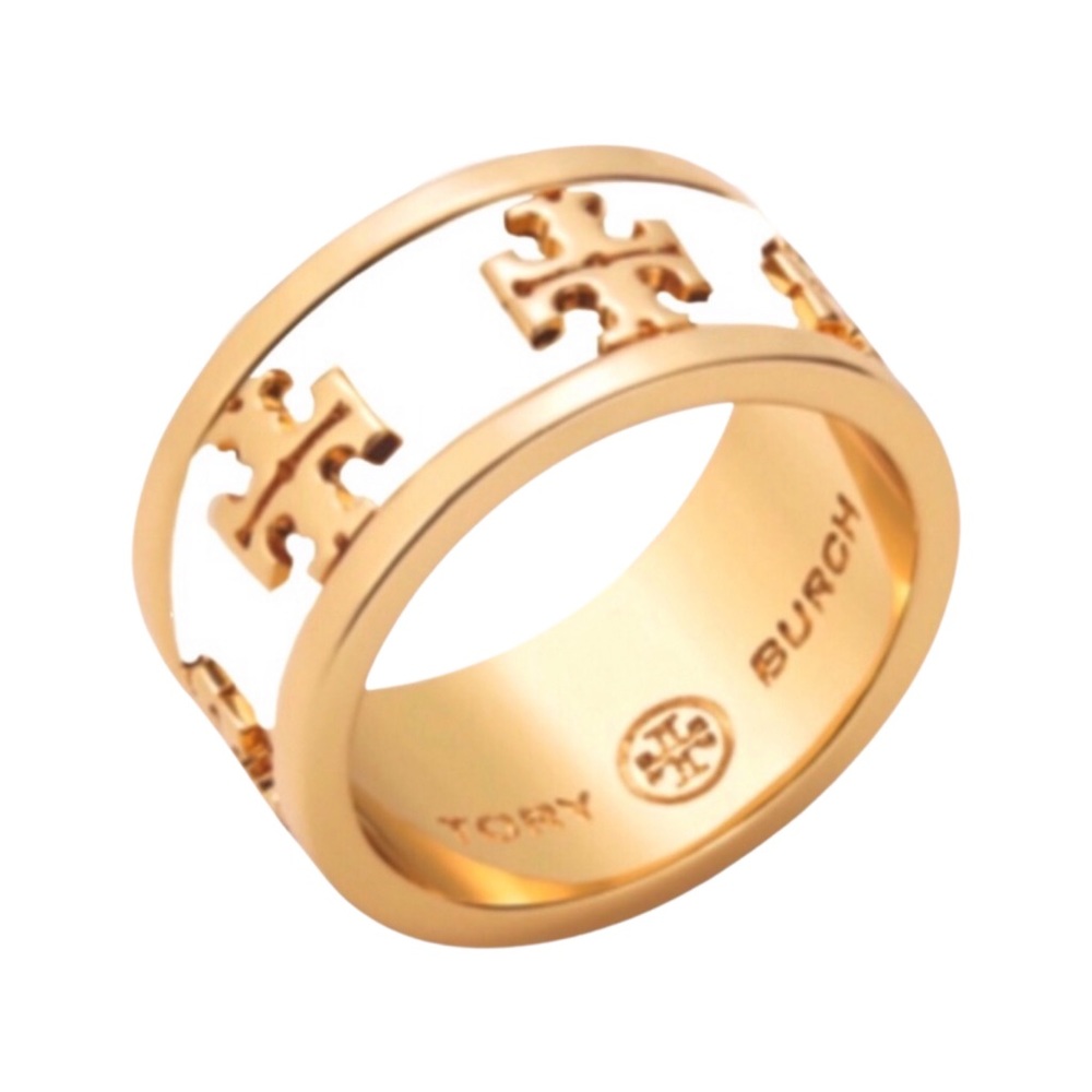 🆕 TORY BURCH • Enamel Raised Logo Band Ring